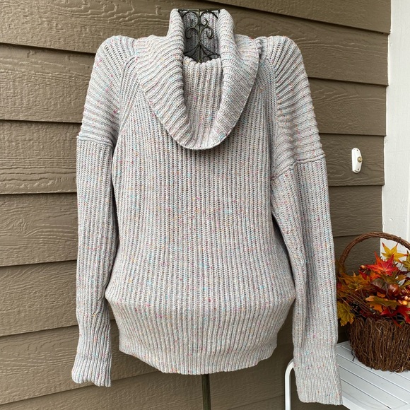 Free People Leo Sweater Silver Gleam Combo XS Oversized - Picture 15 of 16